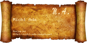 Michl Ada névjegykártya